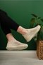Beige - New Season Laceless Knitwear Women's Sneakers - 2