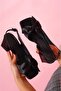 Black Satin Bow Heeled Sandals - 4