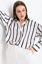 Women's Cuff Sleeve Striped Satin Shirt - 6
