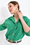 Women's Wooden Button Three Quarter Sleeve Linen Shirt - 7