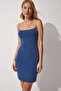 Women's Indigo Blue Rope Strap Jersey Mini Dress YK00021 - 3