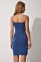 Women's Indigo Blue Rope Strap Jersey Mini Dress YK00021 - 5
