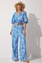 Women's Blue Patterned Blouse and Wide-Leg Pants MC00161 - 4