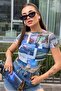Short Sleeve Tulle Printed Croptop