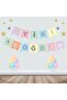 Cardboard Writing Gilded Macaron Mixed Color Over Silver Happy Birthday