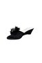 Women's Black Furry Filled Heel Room Slippers - 3