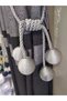 Textile 4 Ball Backdrop Curtain Gathering Apparatus for Cornice Tactical Gray Ceiling Bracket Curtain Ornament - 3