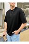 Unisex Black Brooklyn Back Printed Oversize Tshirt - 3