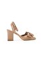 Deep Nude Skin Bow Heeled Casual Shoes - 5