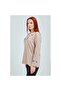 Women's Cream V-Neck Buttoned Floral Lycra Mother's Combed Cotton Blouse - 6