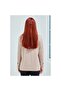 Women's Cream V-Neck Buttoned Floral Lycra Mother's Combed Cotton Blouse - 8