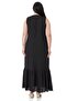 Large Size Pocket Detailed Sleeveless Linen Long Black Dress - 3