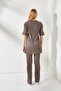 Women's Mink Short Sleeve Lower Top Lycra Suit TKM-19000191 - 6