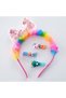 Colorful Plush Bow with Star Sequins and Fruity Crown and Cute Figures, 3-Piece Clip Buckle - 5