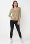 Women's Long Sleeve V-Neck Basic Cotton Knitted T-shirt - 3