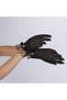 Black Polka Dot Bridal Cap and Ribbon Detailed Bridal Gloves - 7