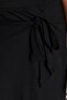 Black Wrap Side Tie Midi Knitted Plus Size Skirt Tbbss23Az00014 - 5