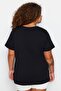 Siyah Bisiklet Yaka %100 Pamuk Örme T-Shirt TBBSS23BF00030 - 6