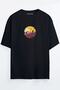 Col Adam Printed Unisex Black - White - Orange - Beige Oversize T-shirt