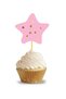 Star Themed Macaron Colored Soft Pink Party Toothpicks Pack of 10 - 2