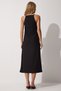 Women's Black Strappy Summer Long Knitted Dress DZ00078 - 5
