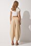 Women's Vibrant Cream Pocketed Linen Viscose Shalwar Trousers CV00001 - 5