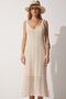 Women's Cream Strap Lace-Like Knit Summer Dress NF00044 - 4