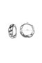 Modern Twist Striped Design Ring Snap Men's 316l Steel Earrings - 4
