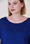 Women's Cobalt Blue Chest Openwork Summer Fine Knitwear Blouse - 5