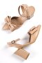 Deep Nude Skin Bow Heeled Casual Shoes