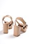 Deep Nude Skin Bow Heeled Casual Shoes - 4