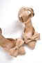Deep Nude Skin Bow Heeled Casual Shoes - 6