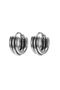 Striped Thick Hoop Snap Classic 316l Steel Men's Earrings