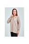 Women's Cream V-Neck Buttoned Floral Lycra Mother's Combed Cotton Blouse - 5