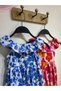 Flower Patterned Sleeveless and Ruffle Detailed Girl's Summer Tiril Dress - 5
