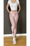 French Velvet Fabric Powder Pink Leggings - 2