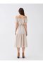 Xsıde Boat Neck Straight Short Sleeve Women's Dress - 4