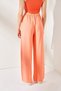 Women's Salmon Belted Elastic Waist Palazzo Ayrobin Trousers PNT-19000200 - 6