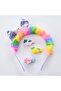 Colorful Plush Bow with Star Sequins and Fruity Crown and Cute Figures, 3-Piece Clip Buckle - 4