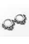 Boutique Patterned Ring Snap Vintage Men's 316l Steel Earrings - 2