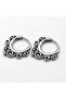 Boutique Patterned Ring Snap Vintage Men's 316l Steel Earrings - 4