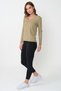 Women's Long Sleeve V-Neck Basic Cotton Knitted T-shirt - 2