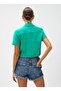 Standard Shirt Collar Plain Green Women's Shirt 3sak60001ew - 4