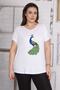 Women's Large Size White Embroidery Detailed V-Neck Low Sleeve Blouse 65n22733 - 3