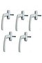 Pimapen PVC Door Window Handle 5 Pieces Aluminum White