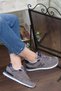 Women's Gray Lace-Up Sports Shoes • A19gyhmj0001 - 3