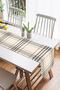 Cream Colored Plaid Patterned Decorative Special Design Suede Runner - 2
