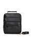 Men's Black Genuine Leather Men's Steel Case Hand and Shoulder Bag (Large Size) - 2