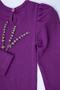 Balloon Sleeve Bottom Snap Corded Cotton Rib Body (purple) - 3