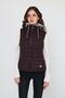 Women's Hooded Combed Cotton Lined Puffer Vest – Dark Claret Red - 2